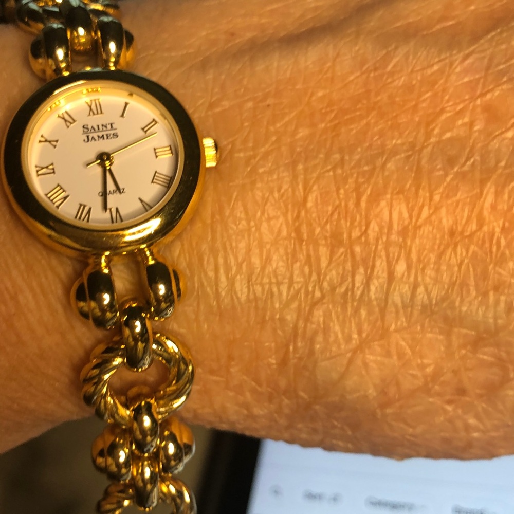 Saint James Gold and White Women's Bracelet Watch